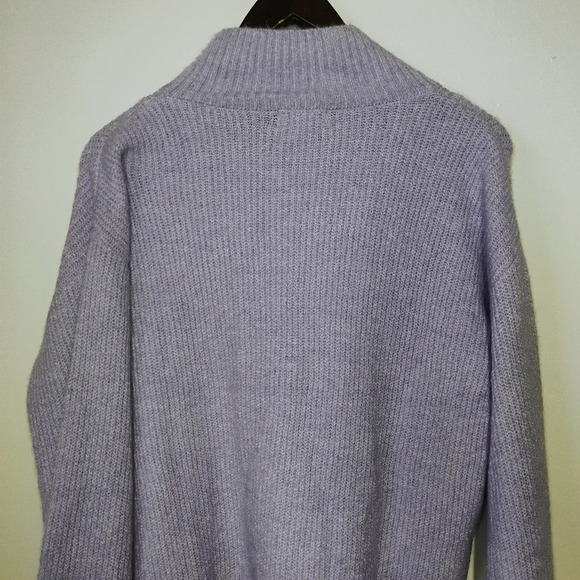 Nine West Lavender 1/4 Zip Ribbed Knit Oversized Pullover Sweater Size Small - Picture 7 of 14